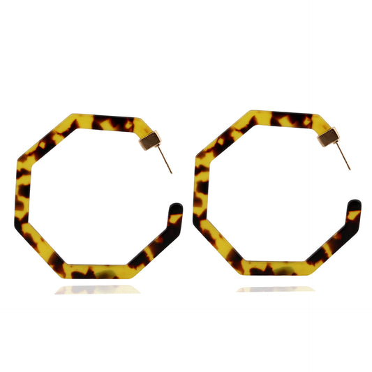 Polygonal acrylic large version earrings