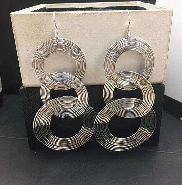 Geometric Multi-layer Metal Circle Earrings