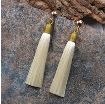 Hand-woven fringed earrings