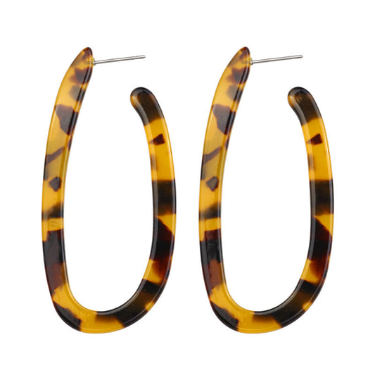 Acetate sheet U-shaped leopard print earrings