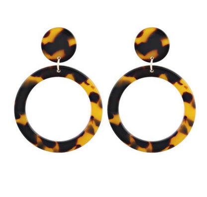 Acrylic acetate sheet leopard print earrings