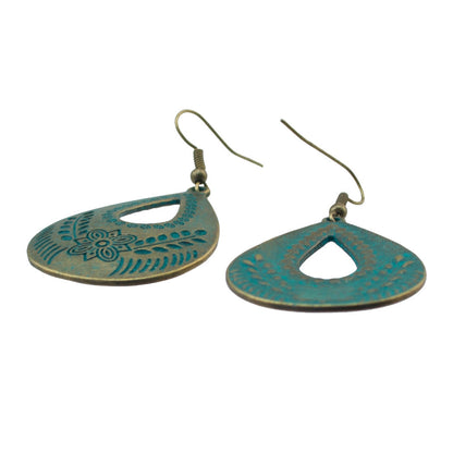 Turquoise engraved earrings wholesale