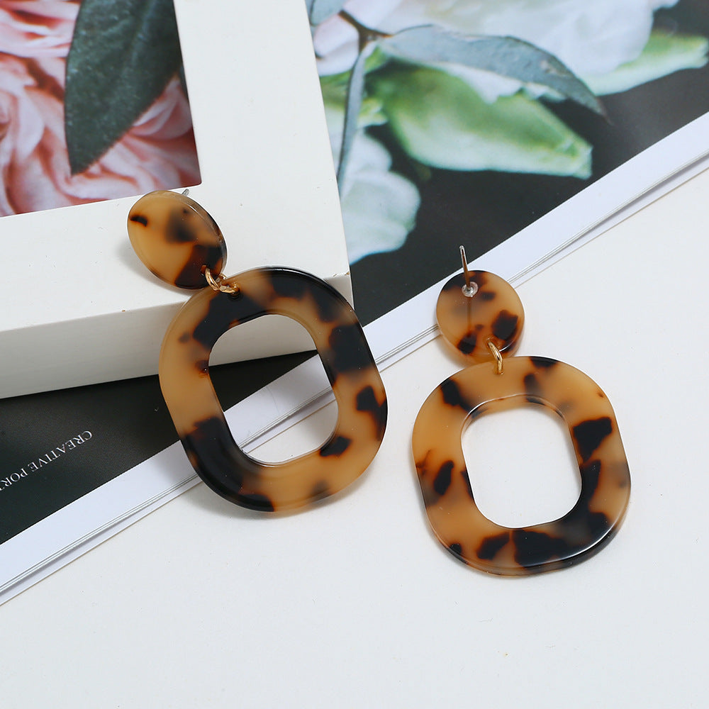 Square acetate earrings are minimal