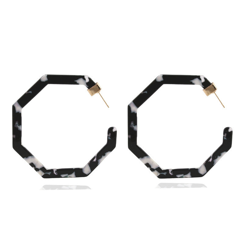 Polygonal acrylic large version earrings