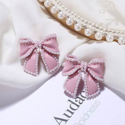 Girl bow stud earrings