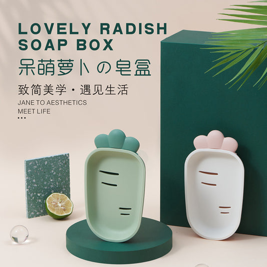 Radish Soap Dish, Creative Double-Layer Draining Soap Holder