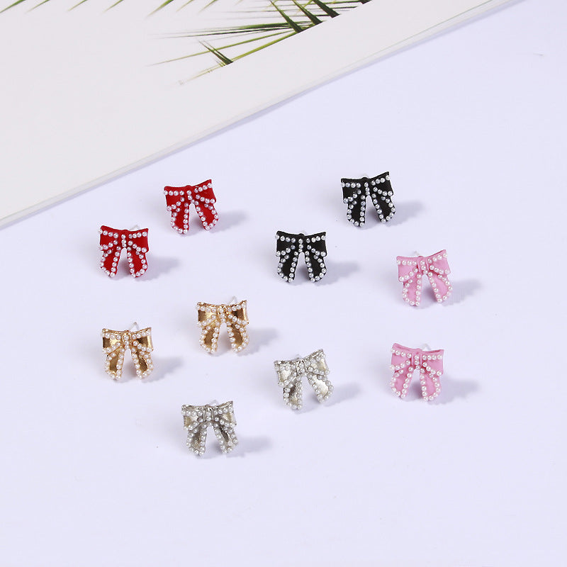 Girl bow stud earrings