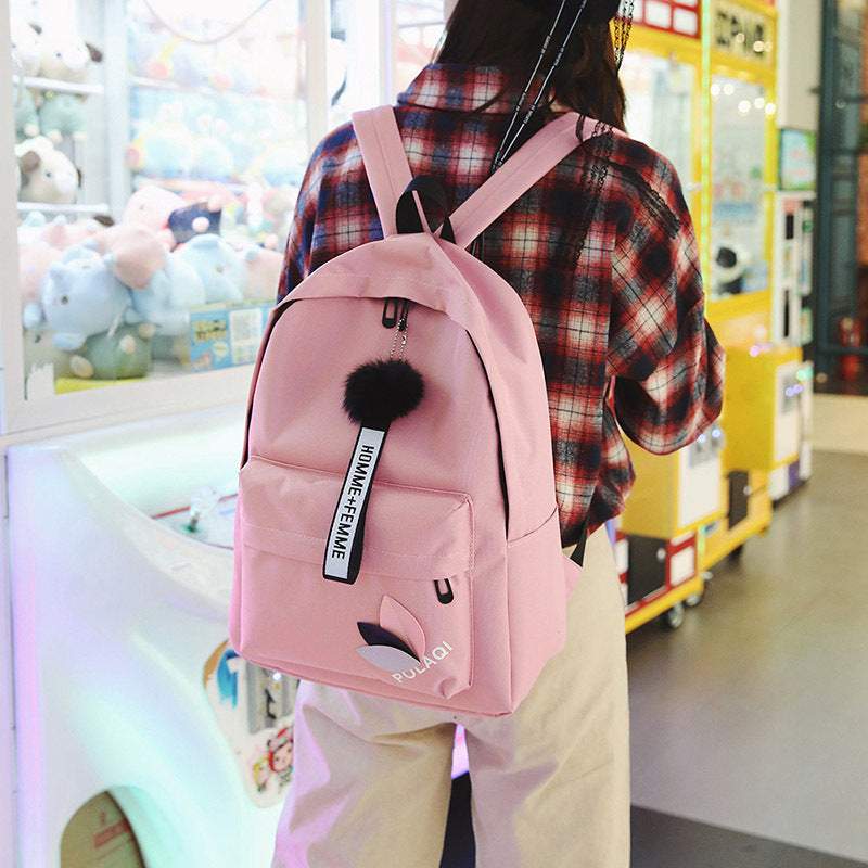 Canvas Backpack Girl Student Bag