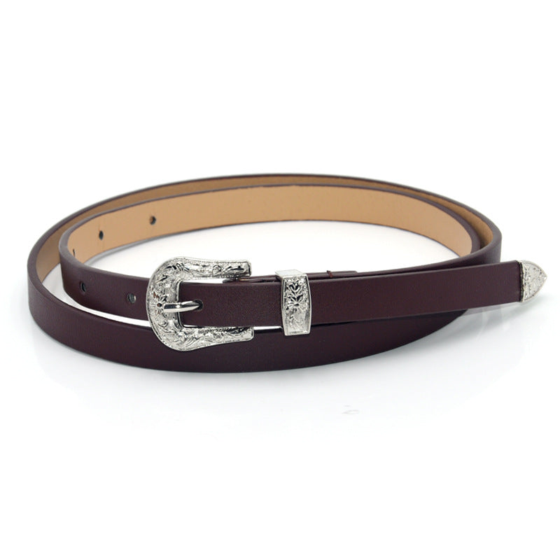 Vintage three-piece pin buckle belt