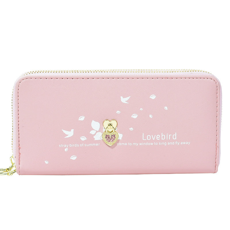 Wallet love printed mobile phone bag