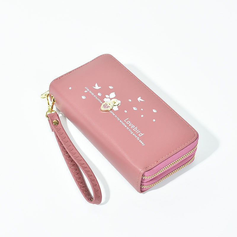 Wallet love printed mobile phone bag