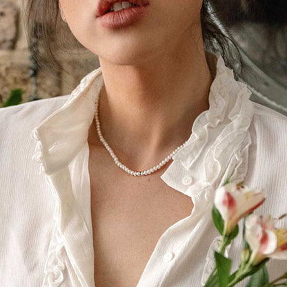 Pearl necklace choker clavicle necklace