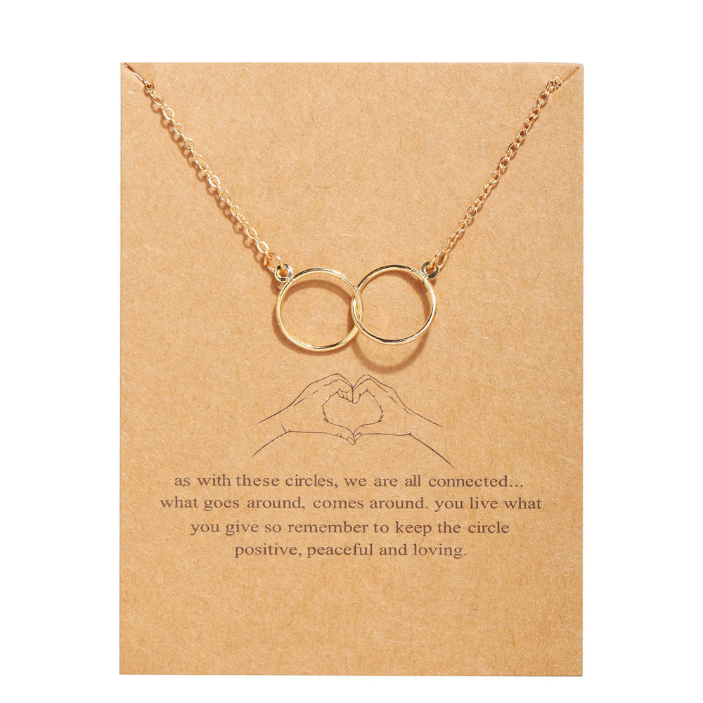 Letter Paper Card Butterfly Cat Alloy Necklace