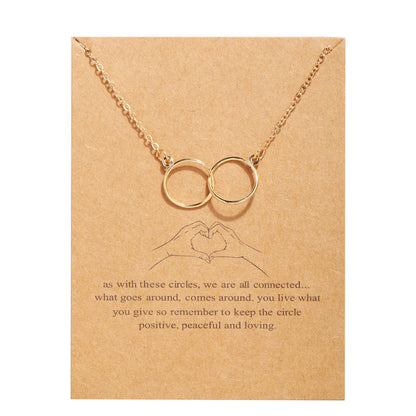 Letter Paper Card Butterfly Cat Alloy Necklace