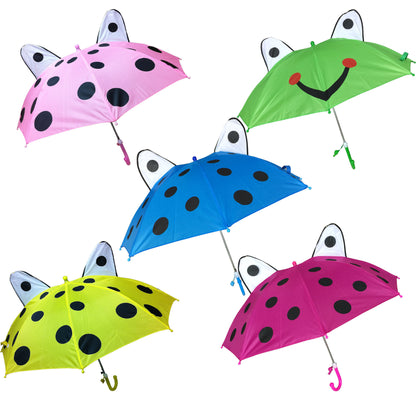 3D Shaped Kids Umbrella Beetle Frog Logo Ear Umbrella