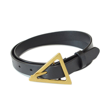 Triangle buckle real cowhide belt