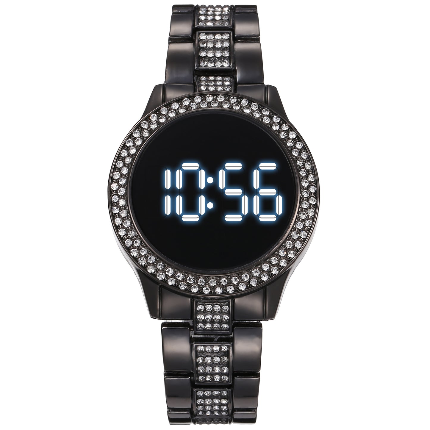 Dual Row Rhinestone Waterproof LED Electronic Watch