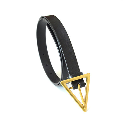 Triangle buckle real cowhide belt