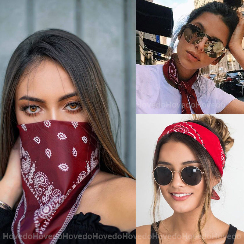 Flower square bandana magic headscarf