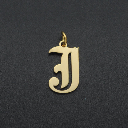 Fashion 5 pcs/pack letter titanium steel necklace pendant