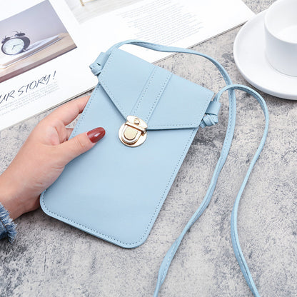 Pu leather touch screen mobile phone wallet female