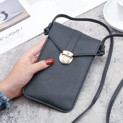 Pu leather touch screen mobile phone wallet female