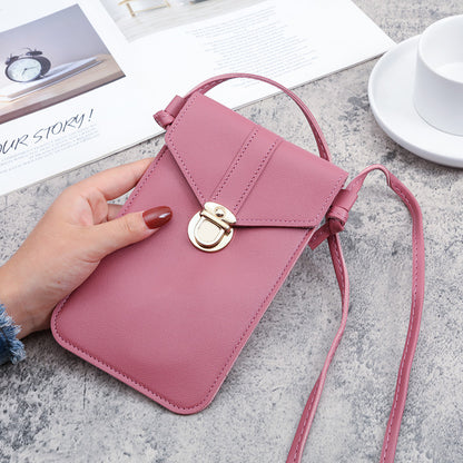 Pu leather touch screen mobile phone wallet female