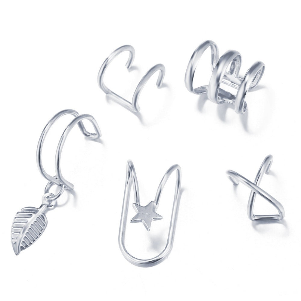 7-piece clip-on earrings set for non-pierced ears