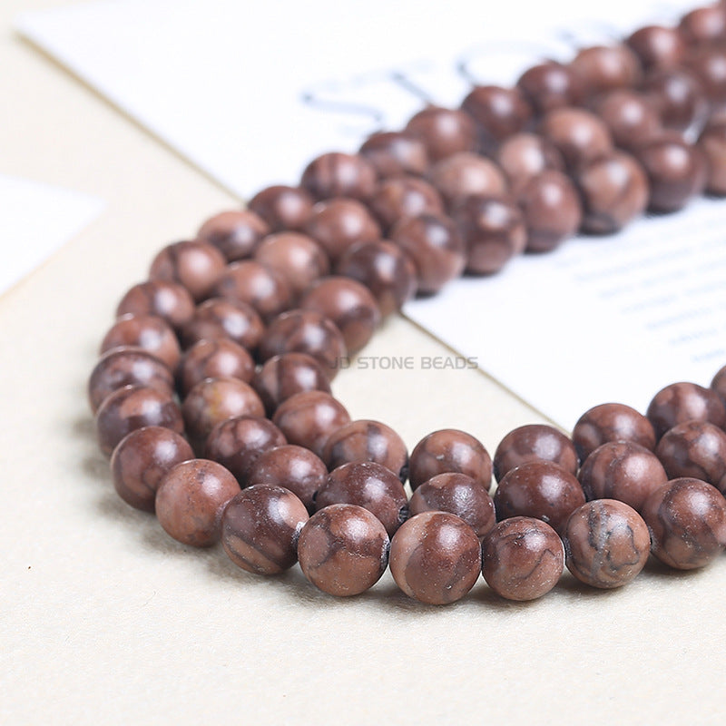 New red wood grain stone loose beads