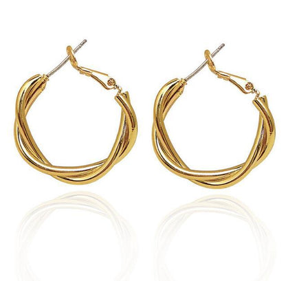 S925 Silver Needle Geometric Twist Earrings