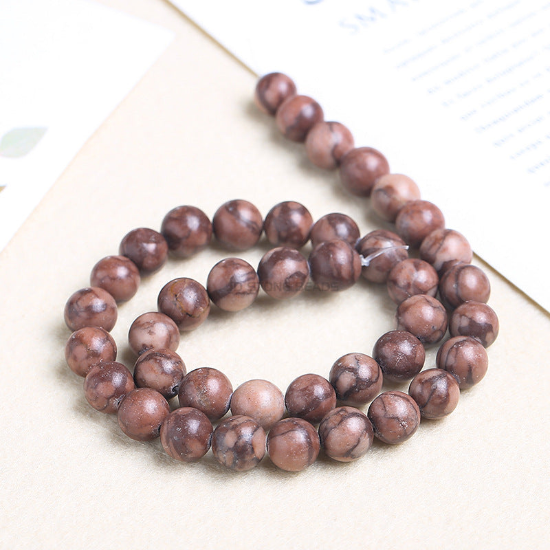 New red wood grain stone loose beads