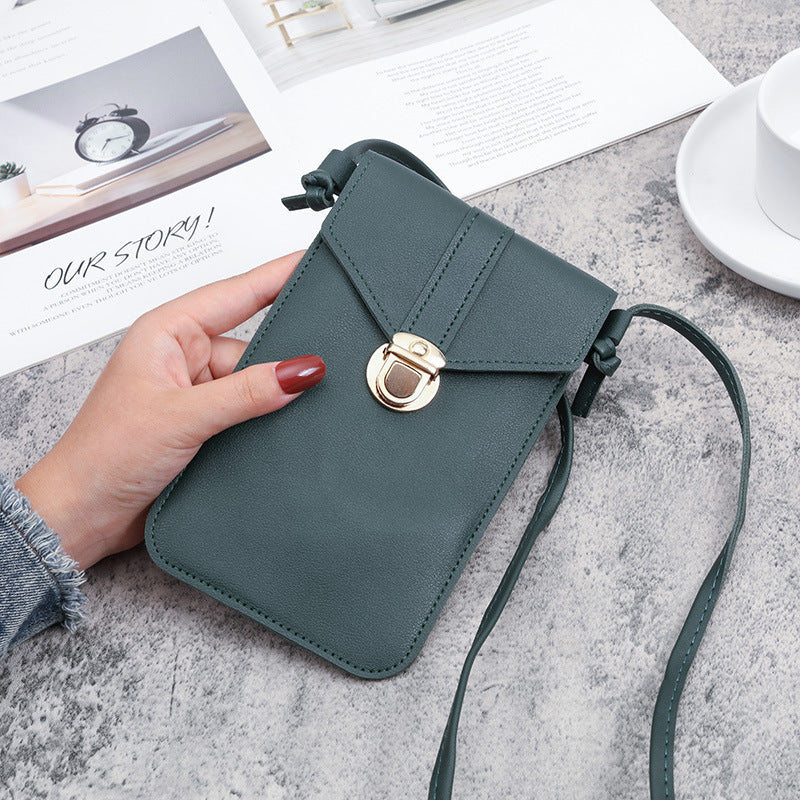 Pu leather touch screen mobile phone wallet female