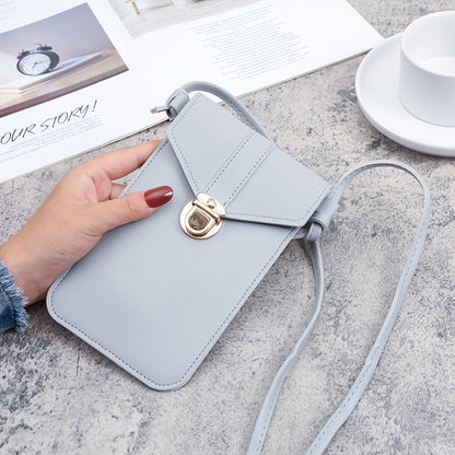 Pu leather touch screen mobile phone wallet female