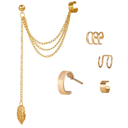 7-piece clip-on earrings set for non-pierced ears