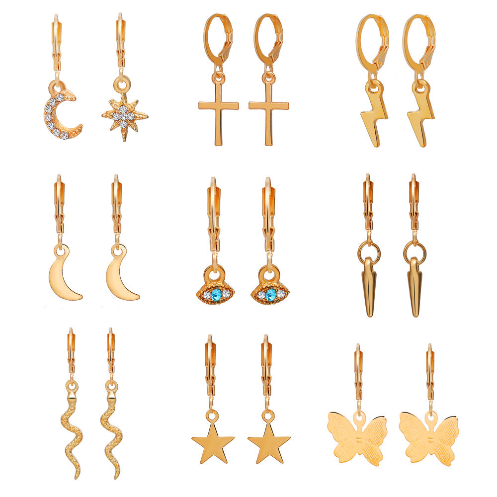 Amazon Alloy Earring Set 9 Pairs