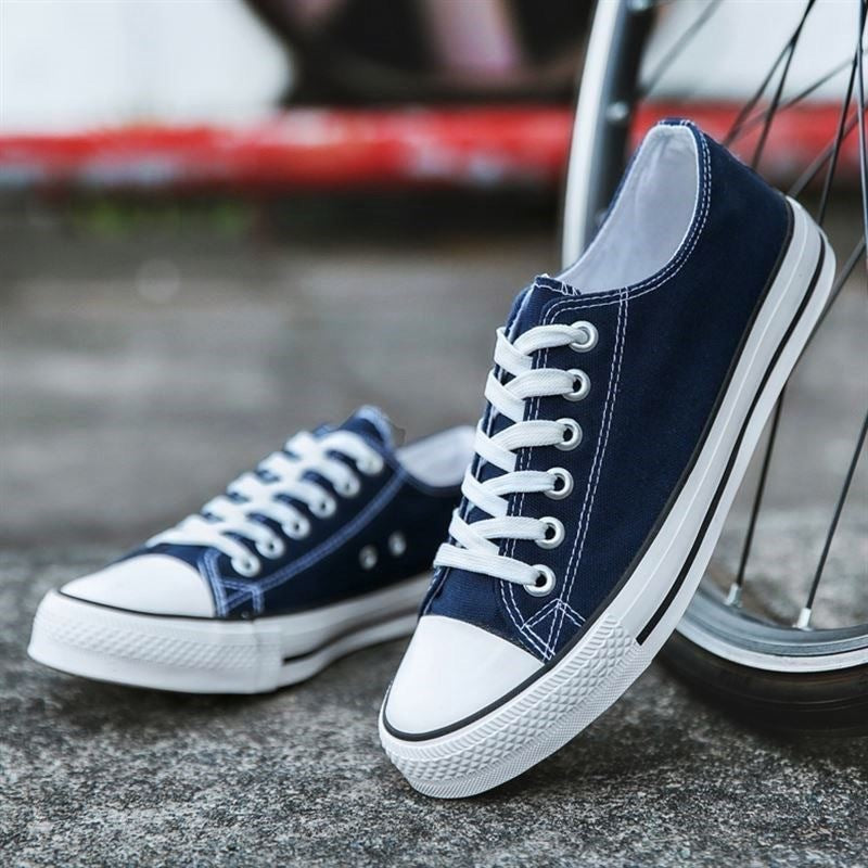 2 Trendy Men's Canvas Shoes, Casual Low-top Sneakers