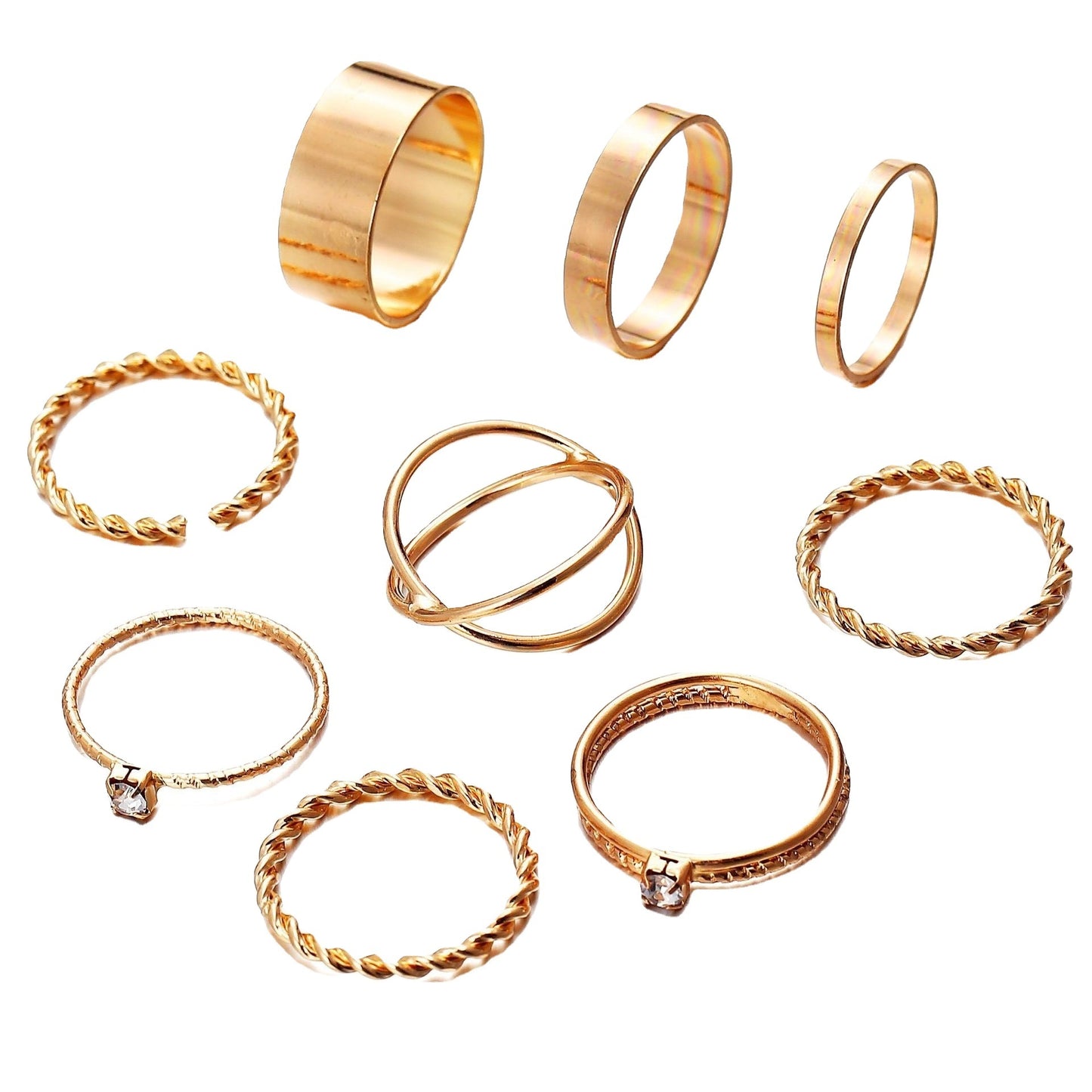 Circular Braided Twist Ring Set 9-Piece