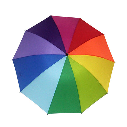 Hongfu 3-Fold Rainbow Umbrella Impact Fabric Umbrella