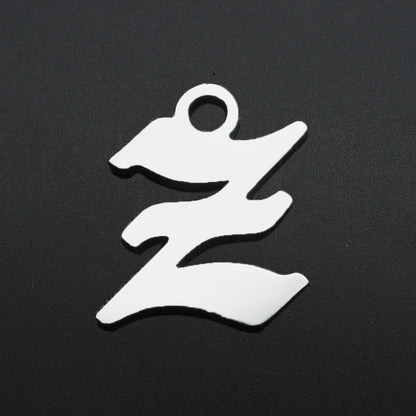 5 pcs/titanium steel hollow letter pendant