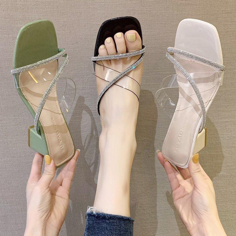 Stylish transparent cool slippers