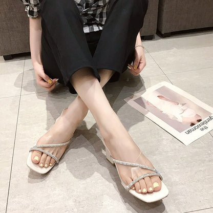 Stylish transparent cool slippers