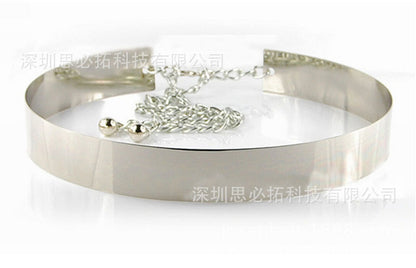 3Cm gold mirror metal sheet belt