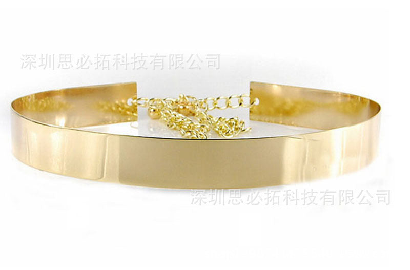 3Cm gold mirror metal sheet belt