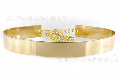 3Cm gold mirror metal sheet belt