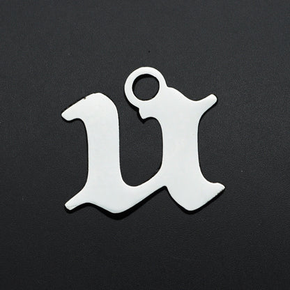 5 pcs/titanium steel hollow letter pendant