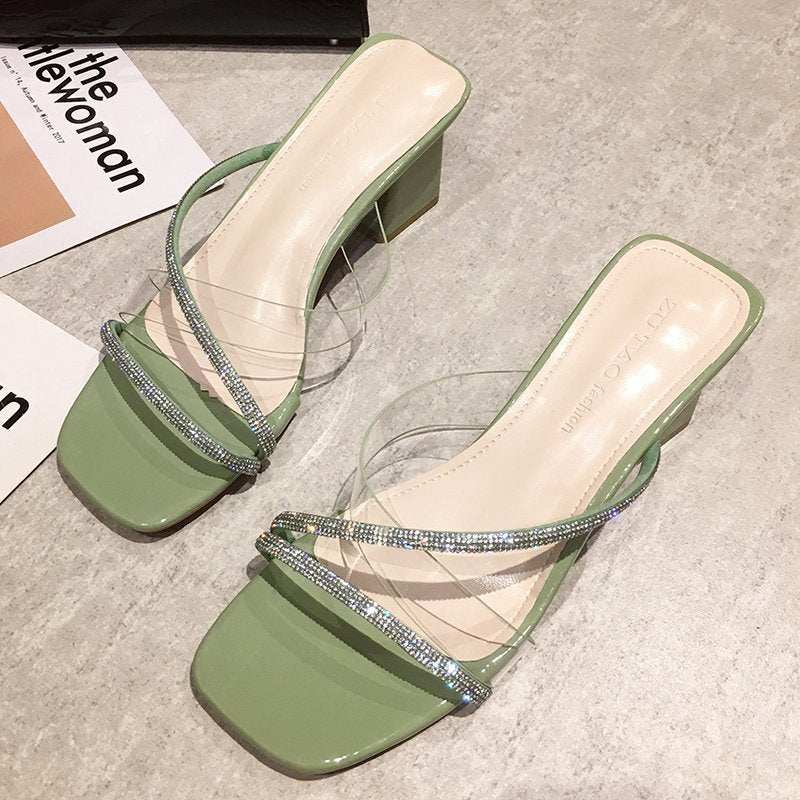 Stylish transparent cool slippers