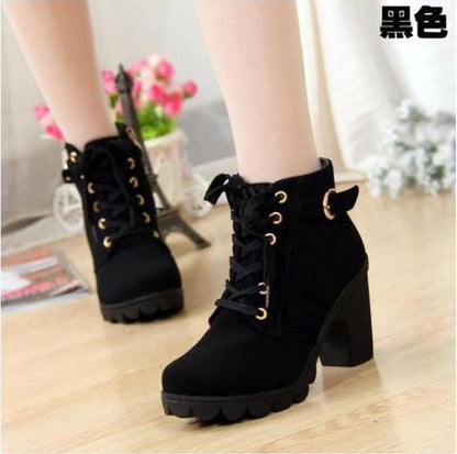 High Heel Coarse Heel Casual Women's Boots