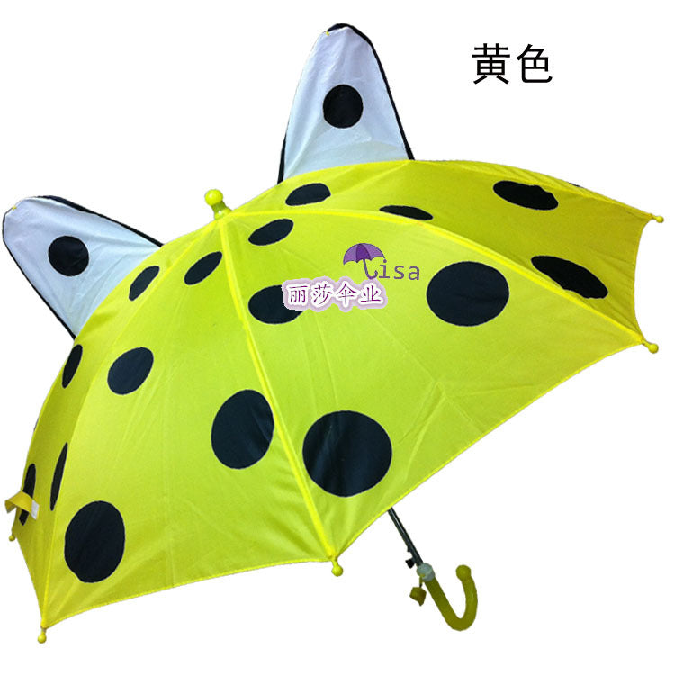 3D Shaped Kids Umbrella Beetle Frog Logo Ear Umbrella