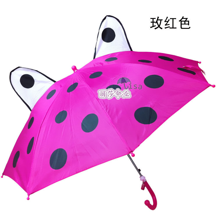 3D Shaped Kids Umbrella Beetle Frog Logo Ear Umbrella