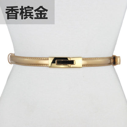 Versatile leather patent leather belt